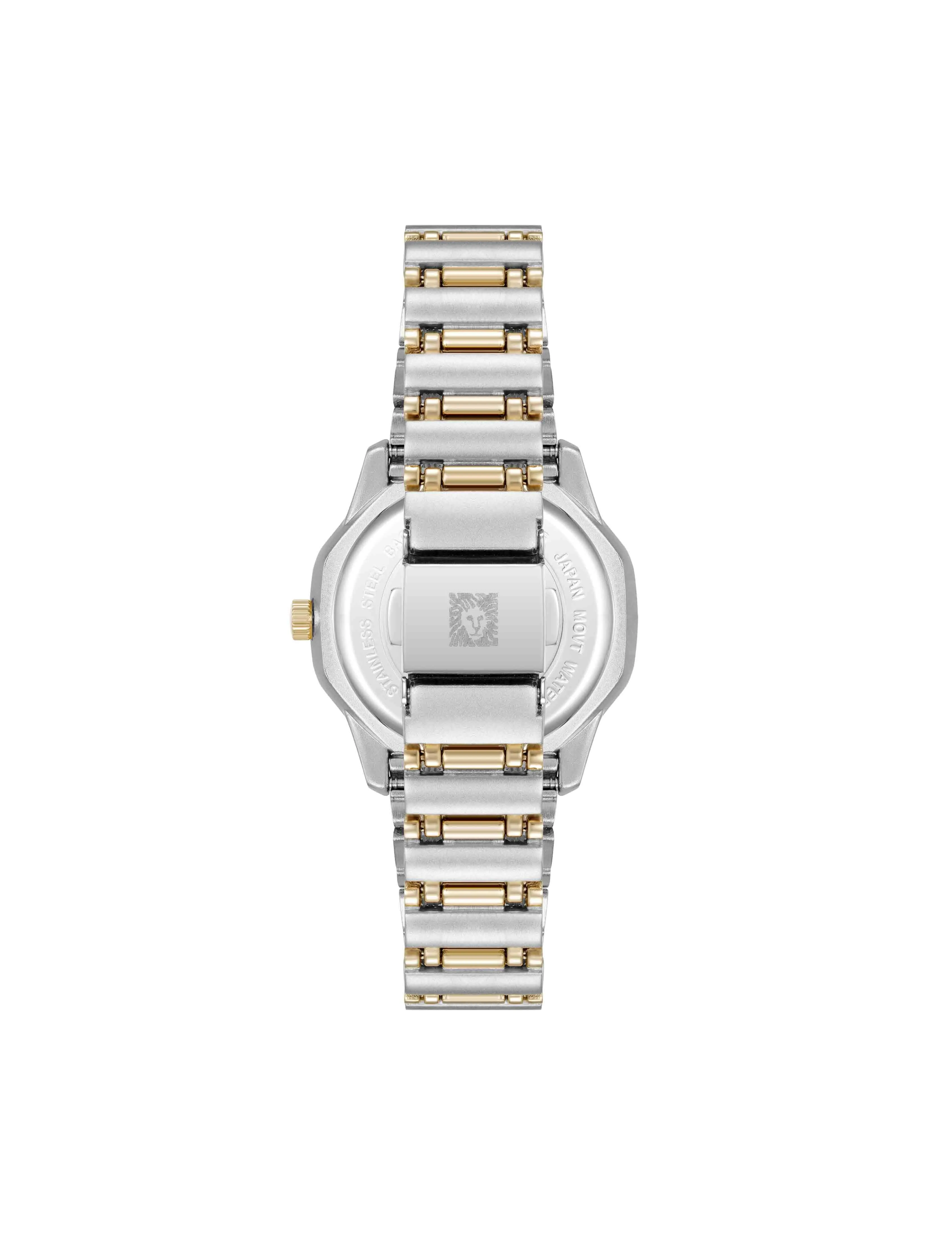 Crystal Accented Octagonal Case Watch