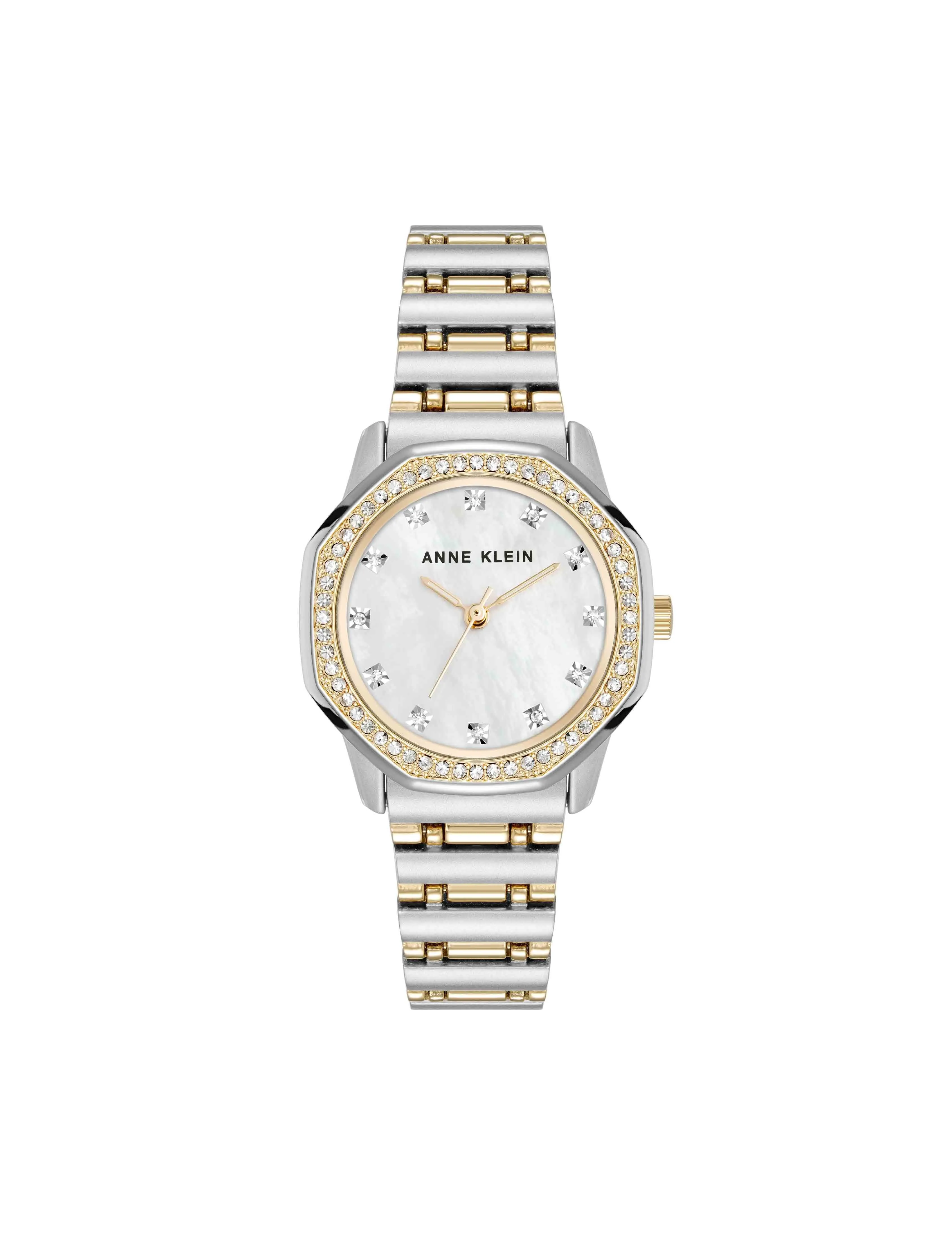 Crystal Accented Octagonal Case Watch