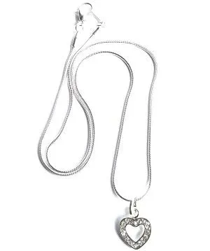 'Diamante Heart' Silver Plated Necklace
