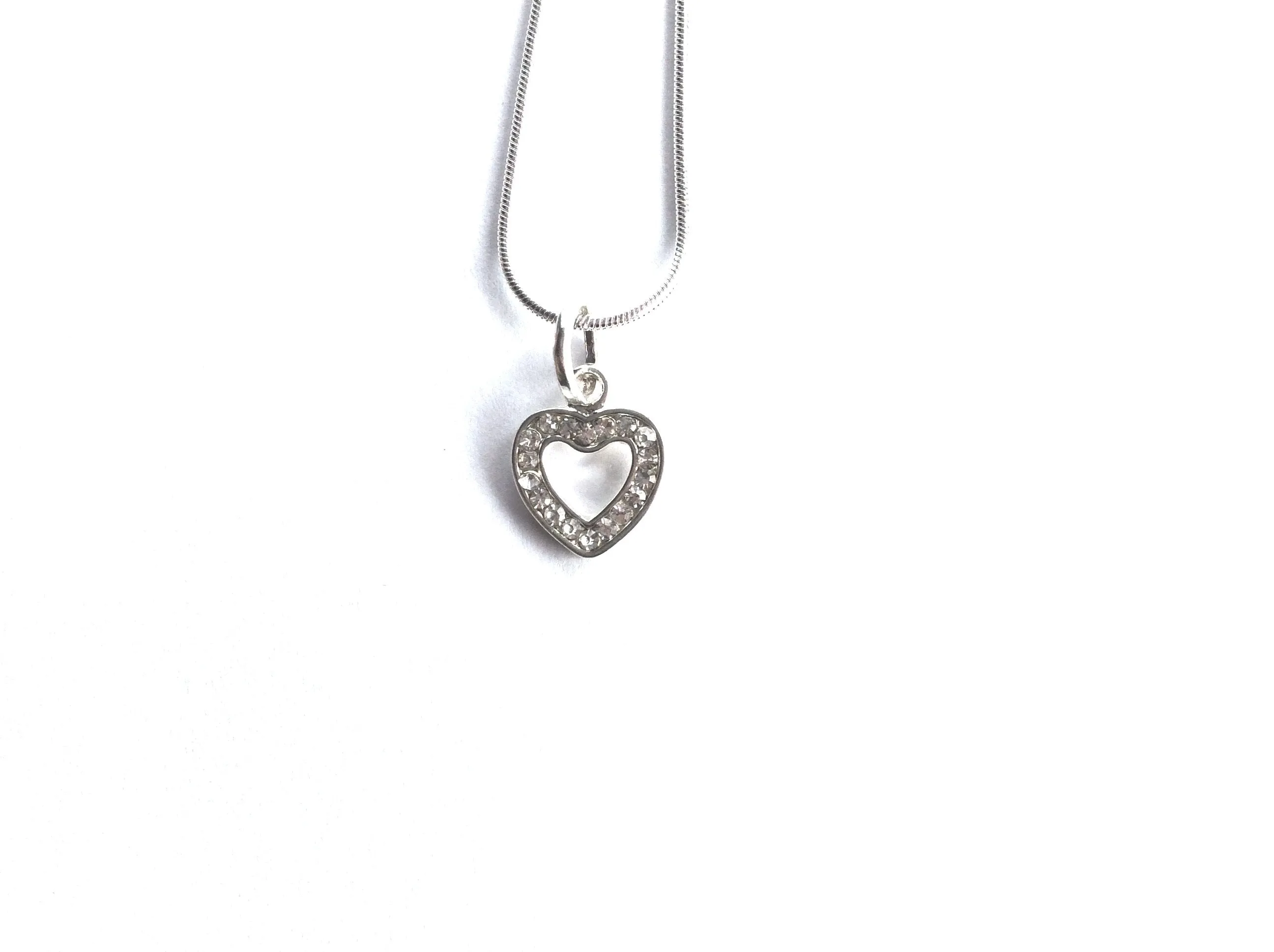 'Diamante Heart' Silver Plated Necklace