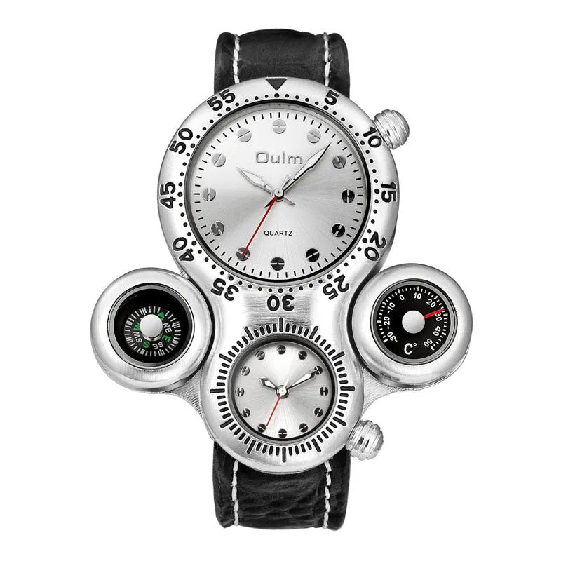 Dual time zone, multi-function compass watch W22HP81149