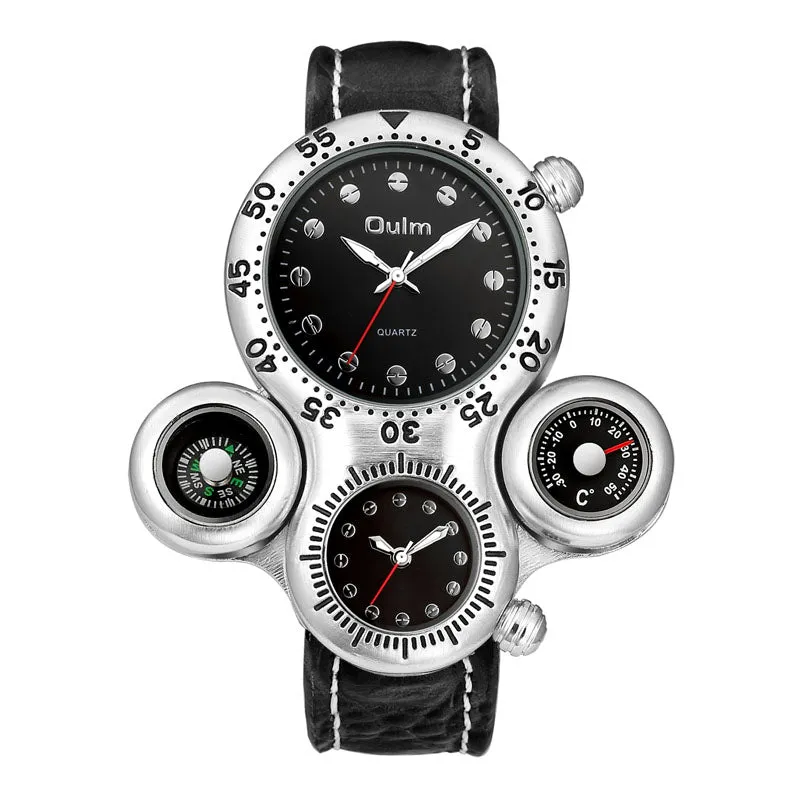 Dual time zone, multi-function compass watch W22HP81149