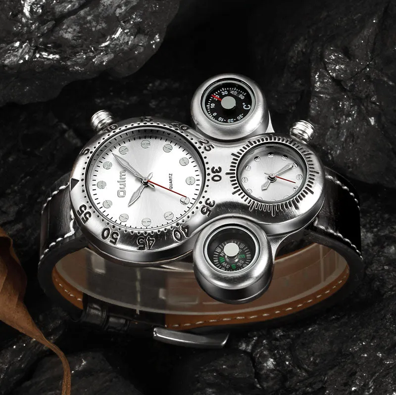 Dual time zone, multi-function compass watch W22HP81149