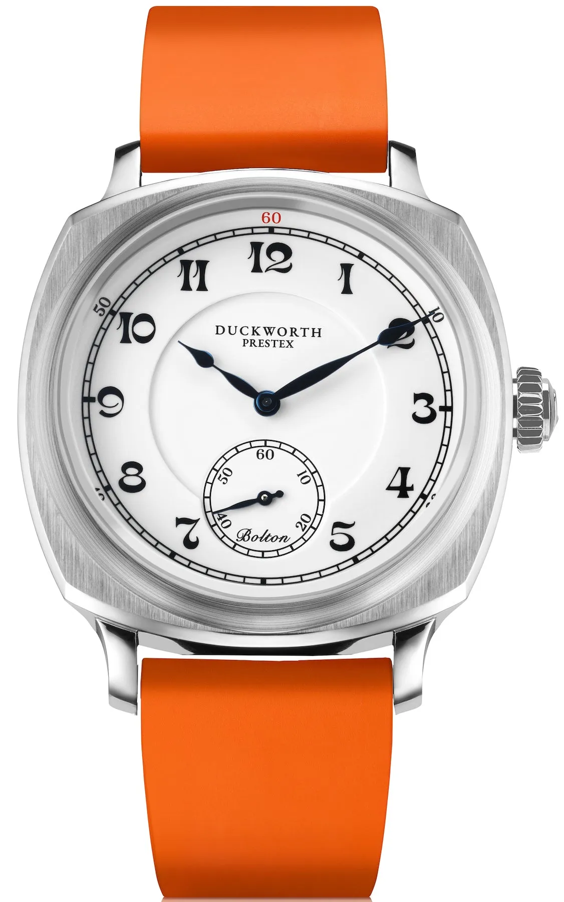 Duckworth Prestex Bolton Small Seconds White Orange rubber