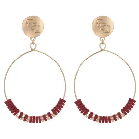 Emerson Street Stacked FSU Charm Beaded Hoop Earrings