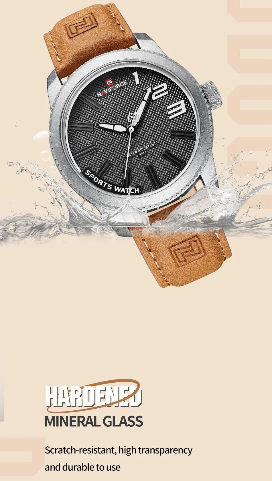 Fashion Brand New Style Men Quartz Watch Waterproof Wristwatch