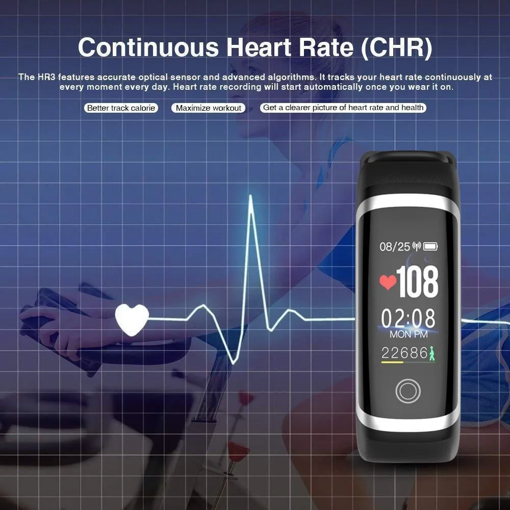 Fitness Tracker Watch Monitor Blood Pressure & Heart Rate