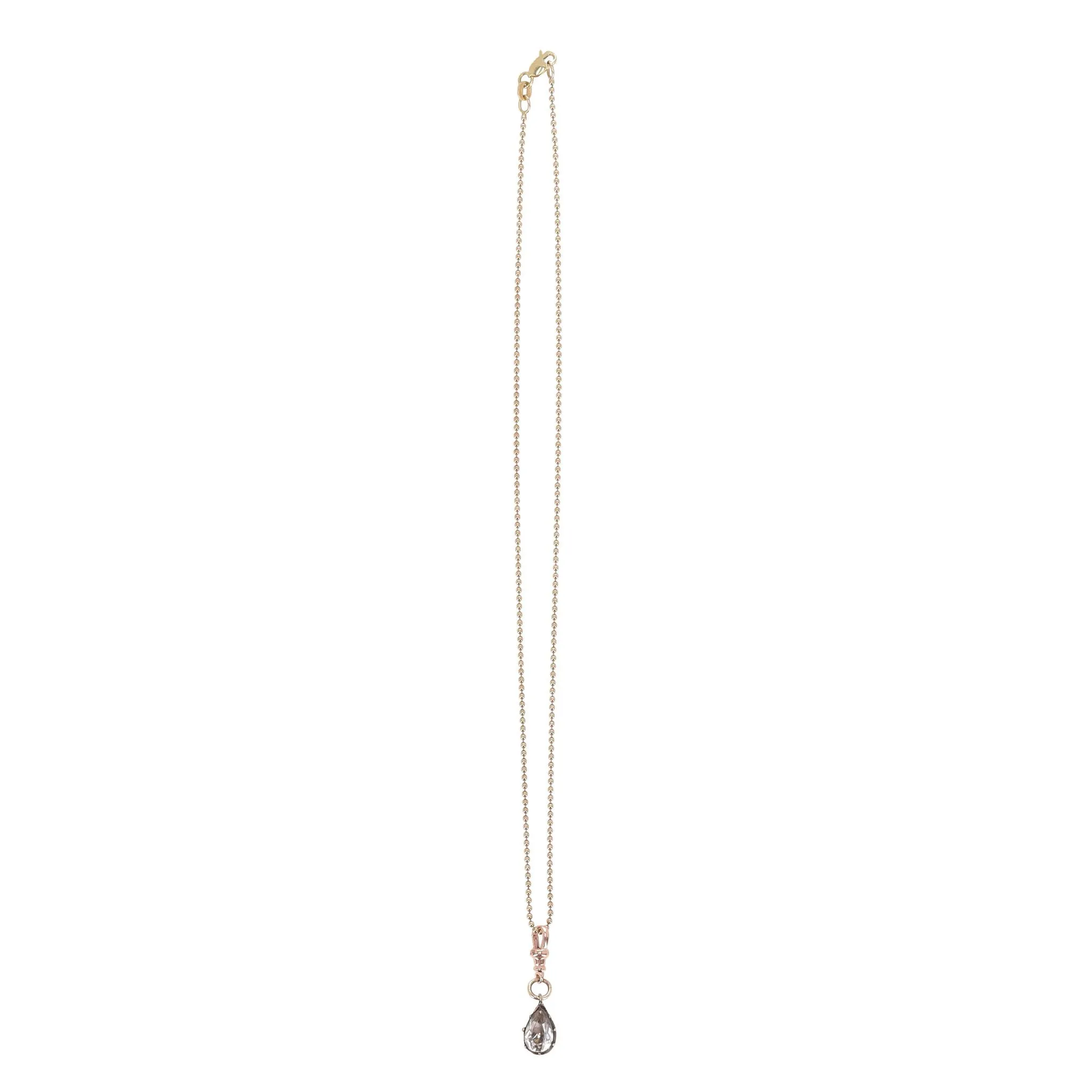 Georgian 14ct Gold Ball Necklace With Pear Shaped Pendant