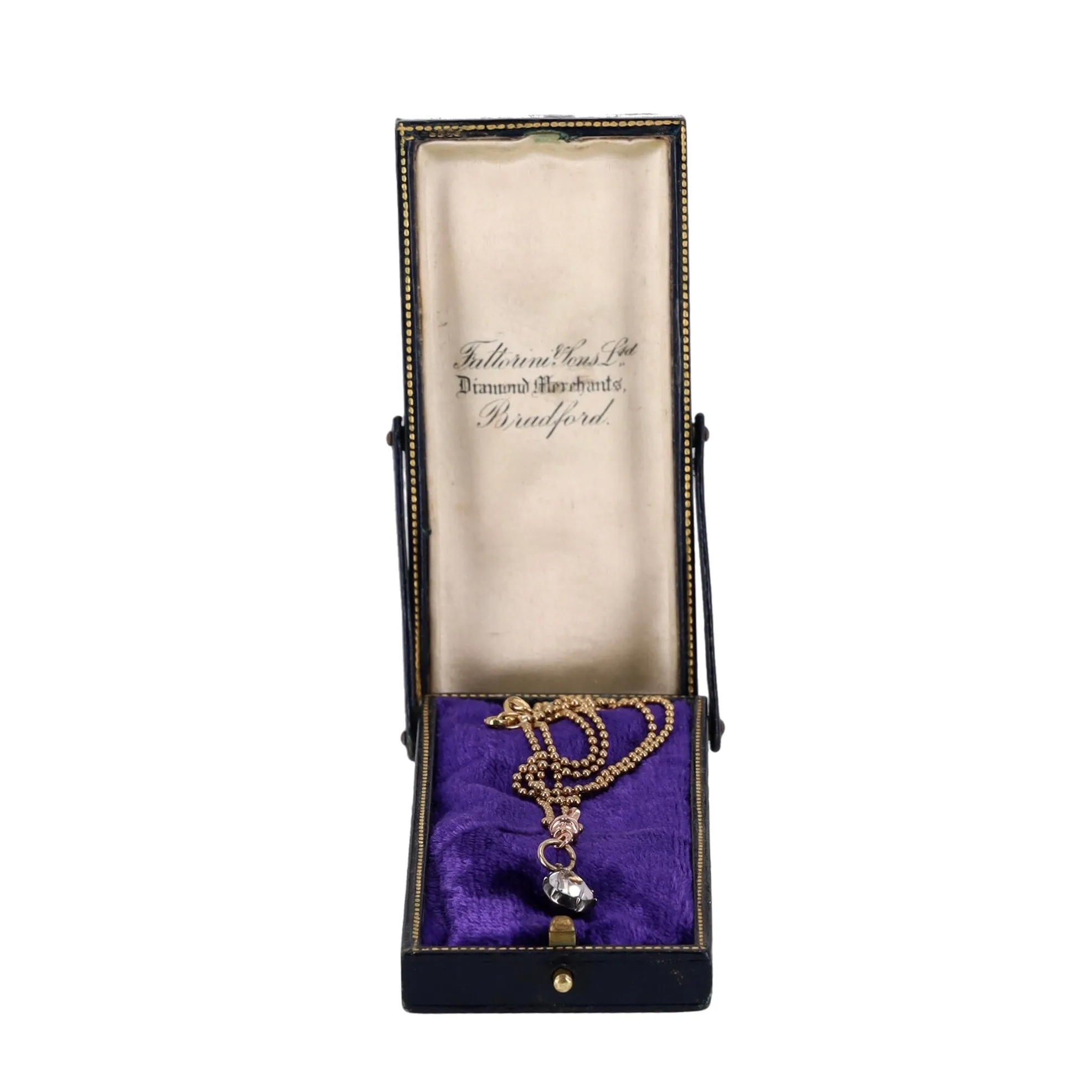 Georgian 14ct Gold Ball Necklace With Pear Shaped Pendant