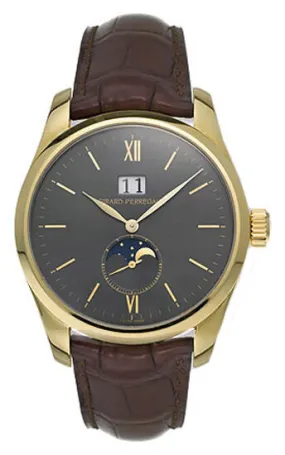 Girard Perregaux Classic Elegance 18kt Yellow Gold Brown Leather Men's Watch 49530-0-51-2122