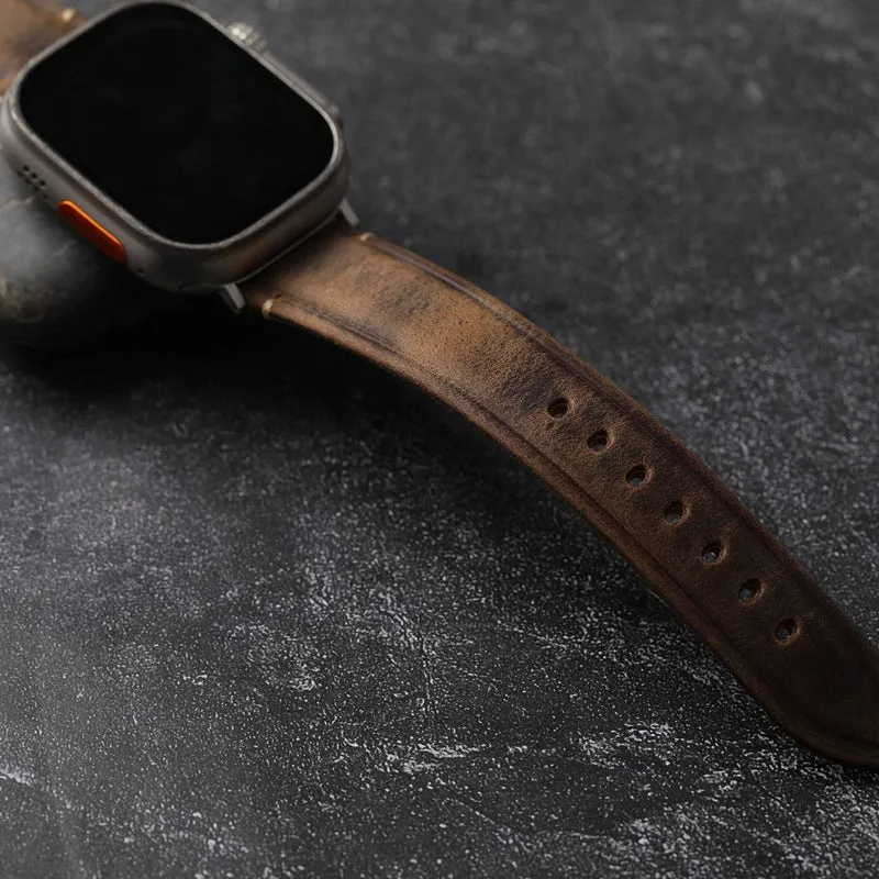 Handmade Italian leather strap for Apple Watch