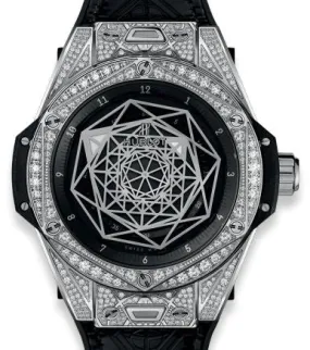 Hublot Big Bang Sang Bleu Stainless steel & Diamonds Lady's Watch