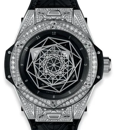Hublot Big Bang Sang Bleu Stainless steel & Diamonds Lady's Watch