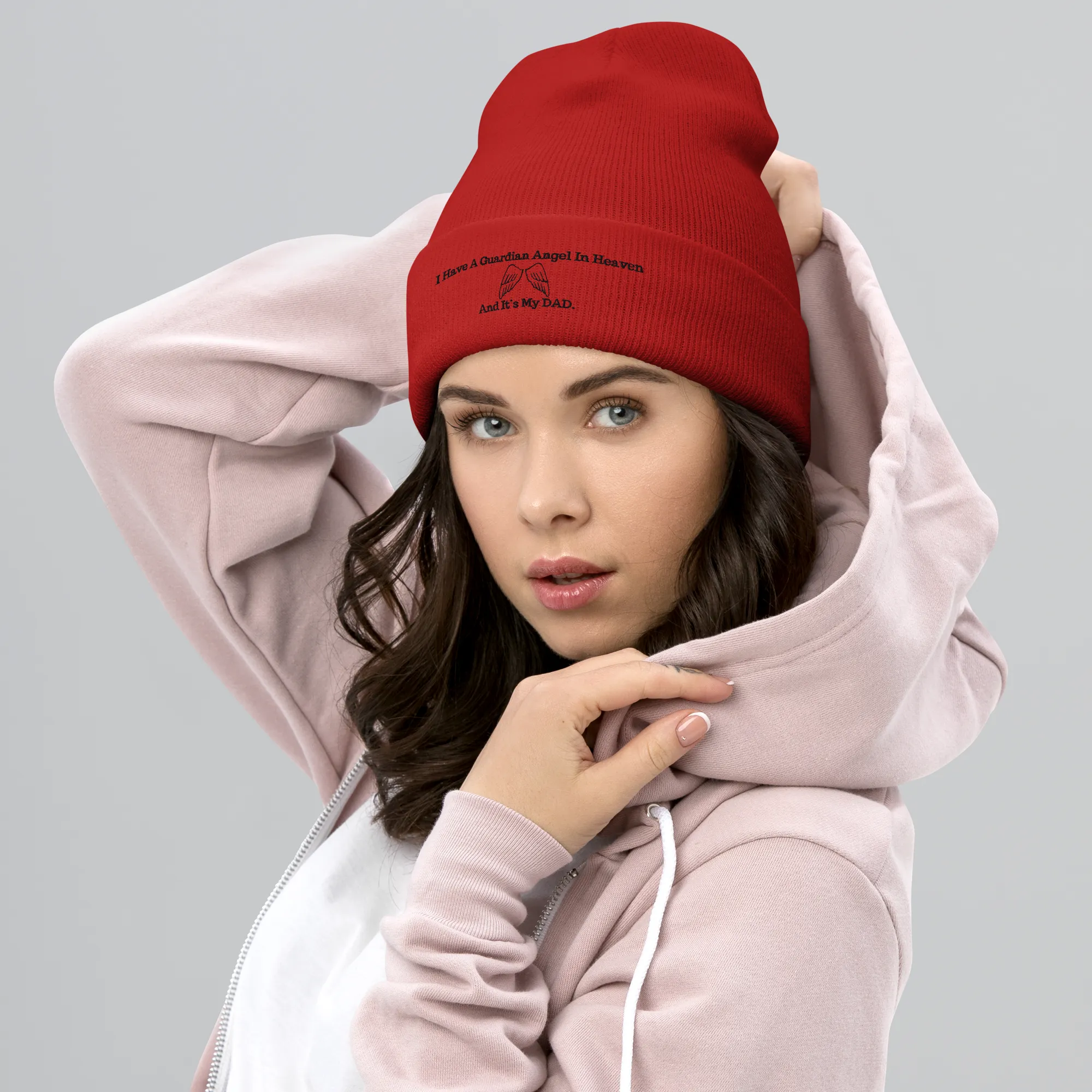 I have a Guardian in Heaven "DAD"  Cuffed Beanie