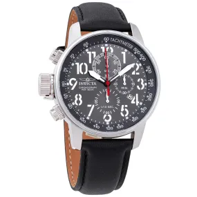 Invicta Pro Diver Chronograph Grey Dial Black Leather Men's Watch 24736