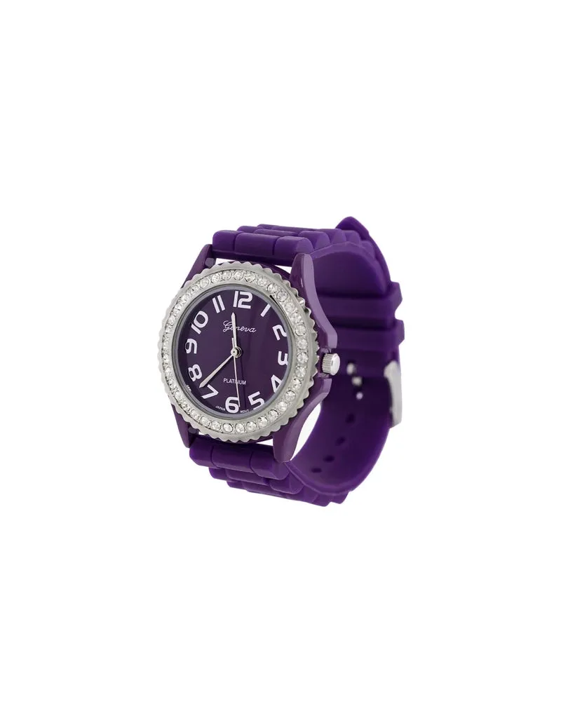 Jelly Watch with Rhinestones - Large Face