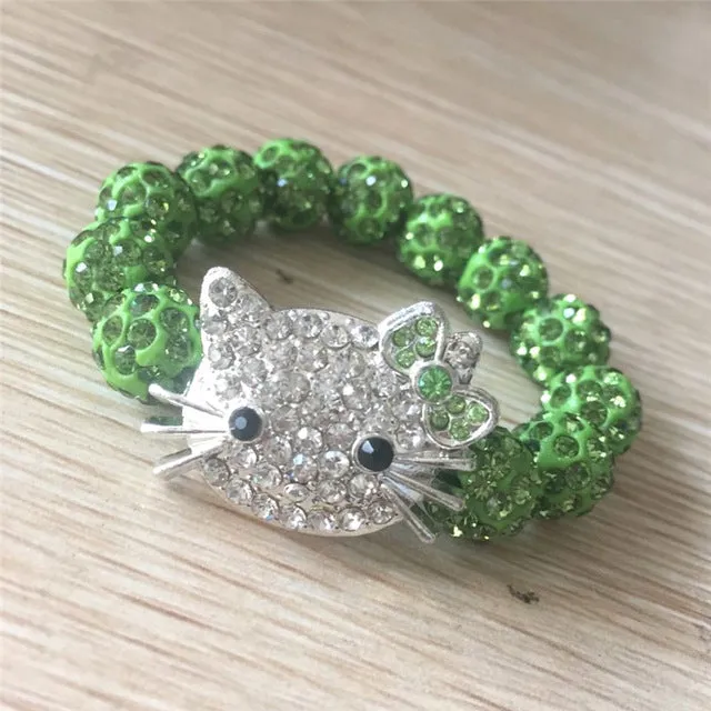 kids gift 1 PCS Hello Kitty  Bracelets for Children Handmade Rope Chain Wrap Charm Bracelets Bangles