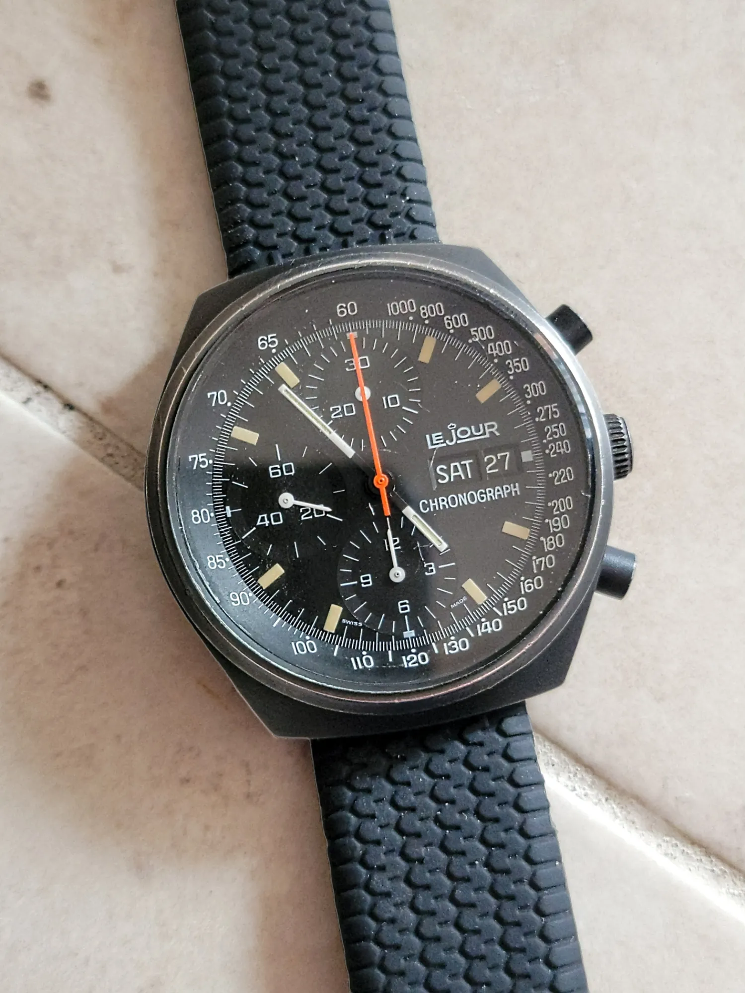 LE JOUR 7000 Chronograph Automatic Watch - Heuer Pasadena / Valjoux 7750