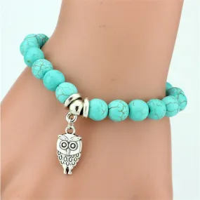 Lemon Value Vintage Charms Rhinestone Bead Owl Elephant Pendant Bracelet Fashion Hand Cross Bracelet Women Jewelry Pulseras F007