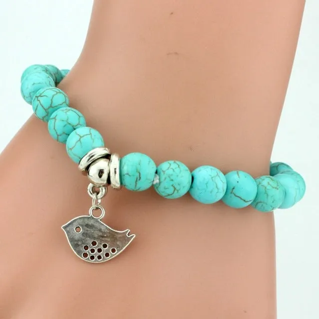 Lemon Value Vintage Charms Rhinestone Bead Owl Elephant Pendant Bracelet Fashion Hand Cross Bracelet Women Jewelry Pulseras F007