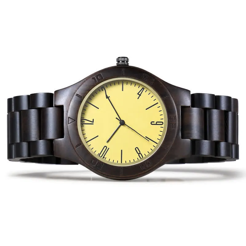 Men's Creative Two-Tone Quartz Wooden Watch