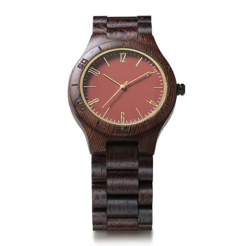 Men's Creative Two-Tone Quartz Wooden Watch