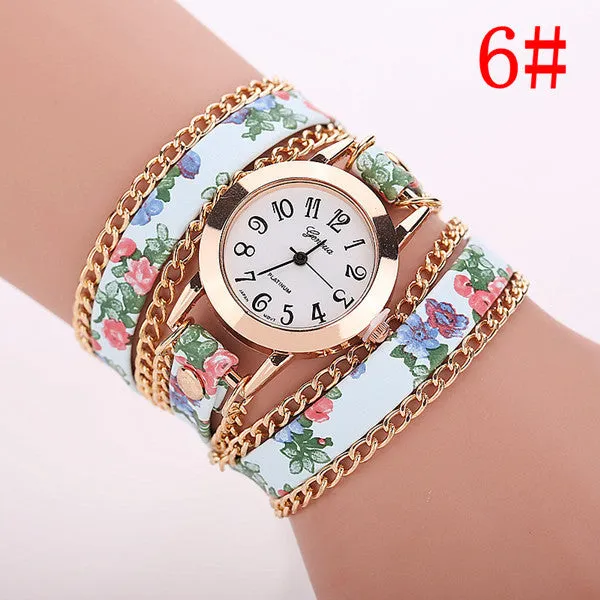 New Style Women Geneva Watch Leather Luxury Bracelet Wristwatch Dress Watches Women Quartz Watches Fashion Casual Watch