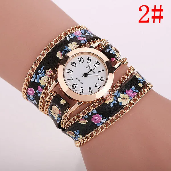 New Style Women Geneva Watch Leather Luxury Bracelet Wristwatch Dress Watches Women Quartz Watches Fashion Casual Watch