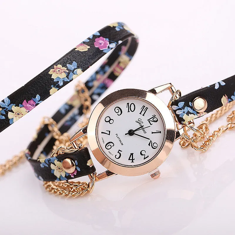 New Style Women Geneva Watch Leather Luxury Bracelet Wristwatch Dress Watches Women Quartz Watches Fashion Casual Watch