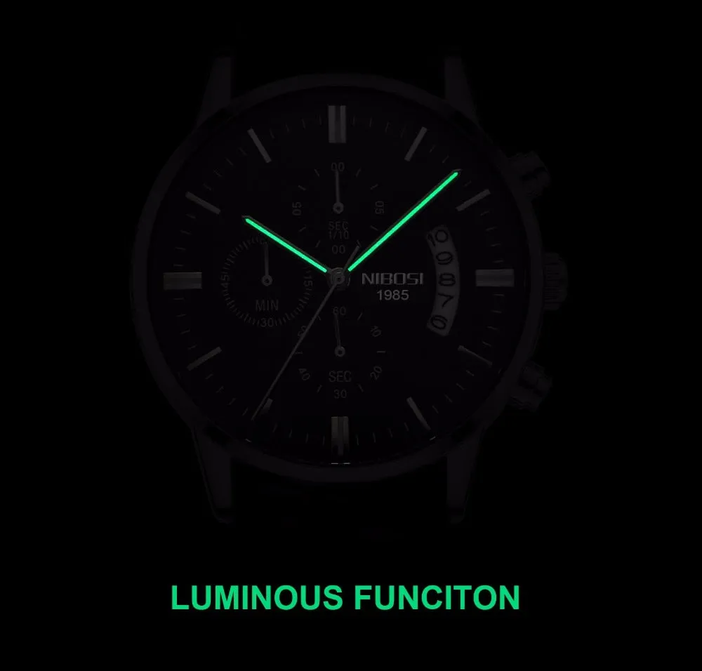 NIBOSI Relogio Masculino Men Watches Luxury Famous Top Brand Men&#39;s Fashion Casual Dress Watch Military Quartz Wristwatches Saat