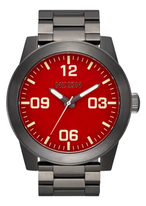 Nixon Corporal Stainless Stell Watch - Red / Gunmetal