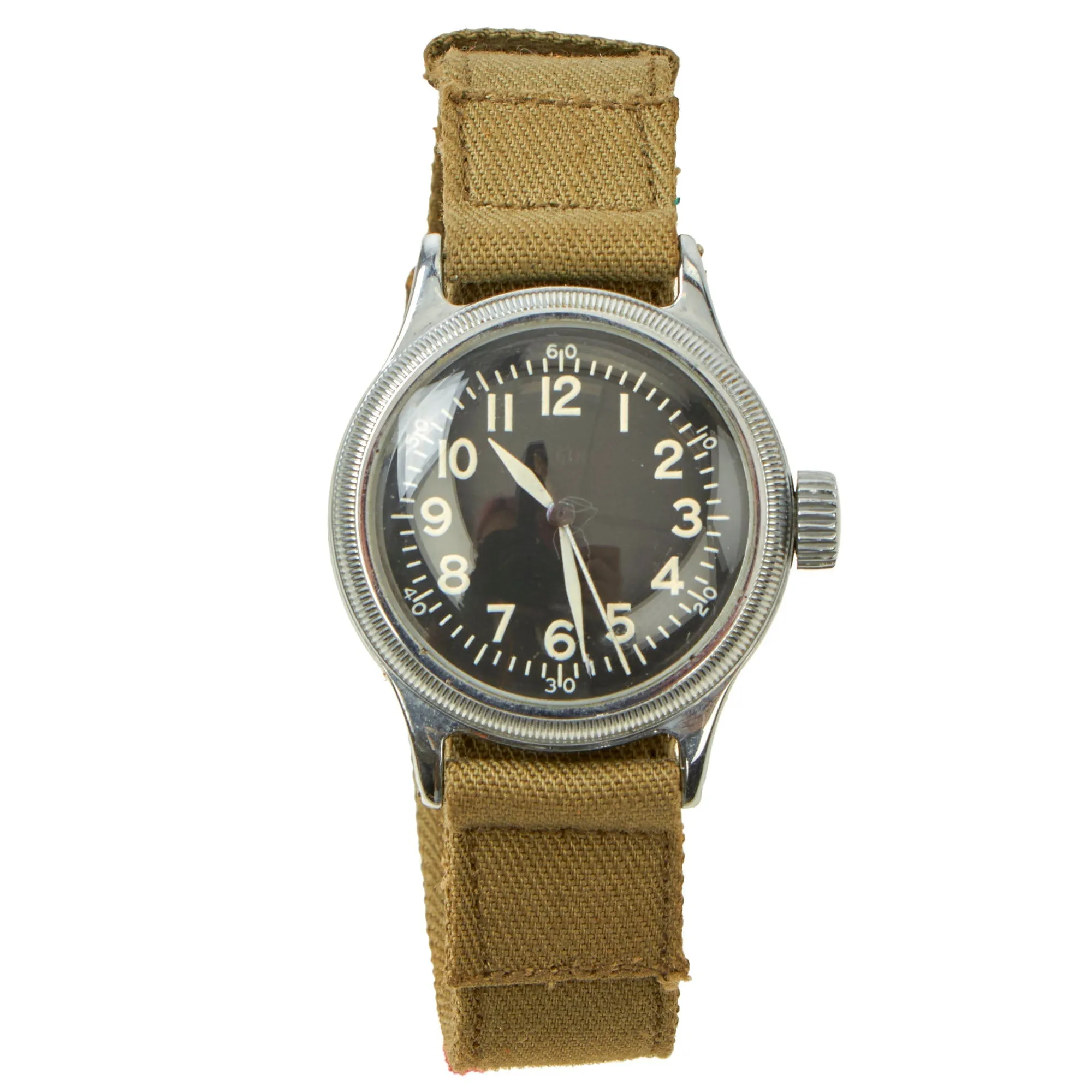 Original U.S. WWII New Old Stock A-11 USAAF Wrist Watch by Elgin With Factory Tag - Serial # T424462 (1944)