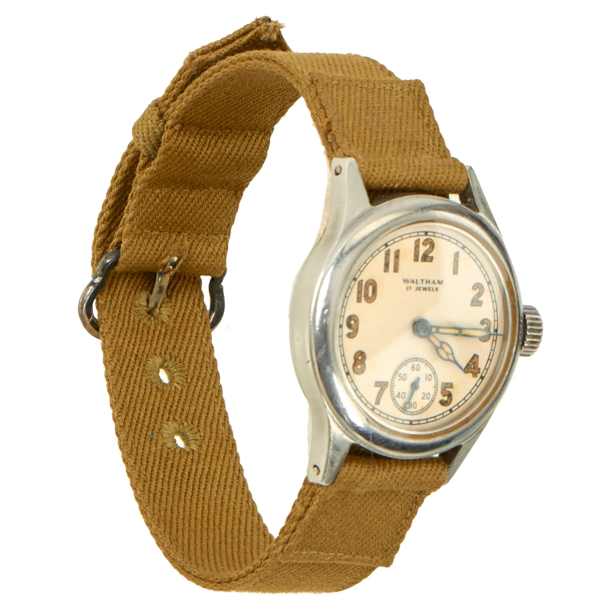 Original U.S. WWII New Old Stock Army Ordnance Department OF (Waterproof Case) Officer’s 17-Jewel Wrist Watch by Waltham - Dated 1944