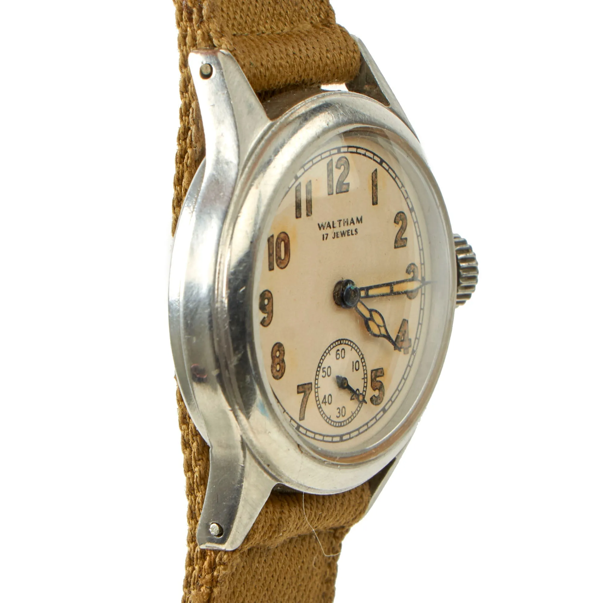 Original U.S. WWII New Old Stock Army Ordnance Department OF (Waterproof Case) Officer’s 17-Jewel Wrist Watch by Waltham - Dated 1944