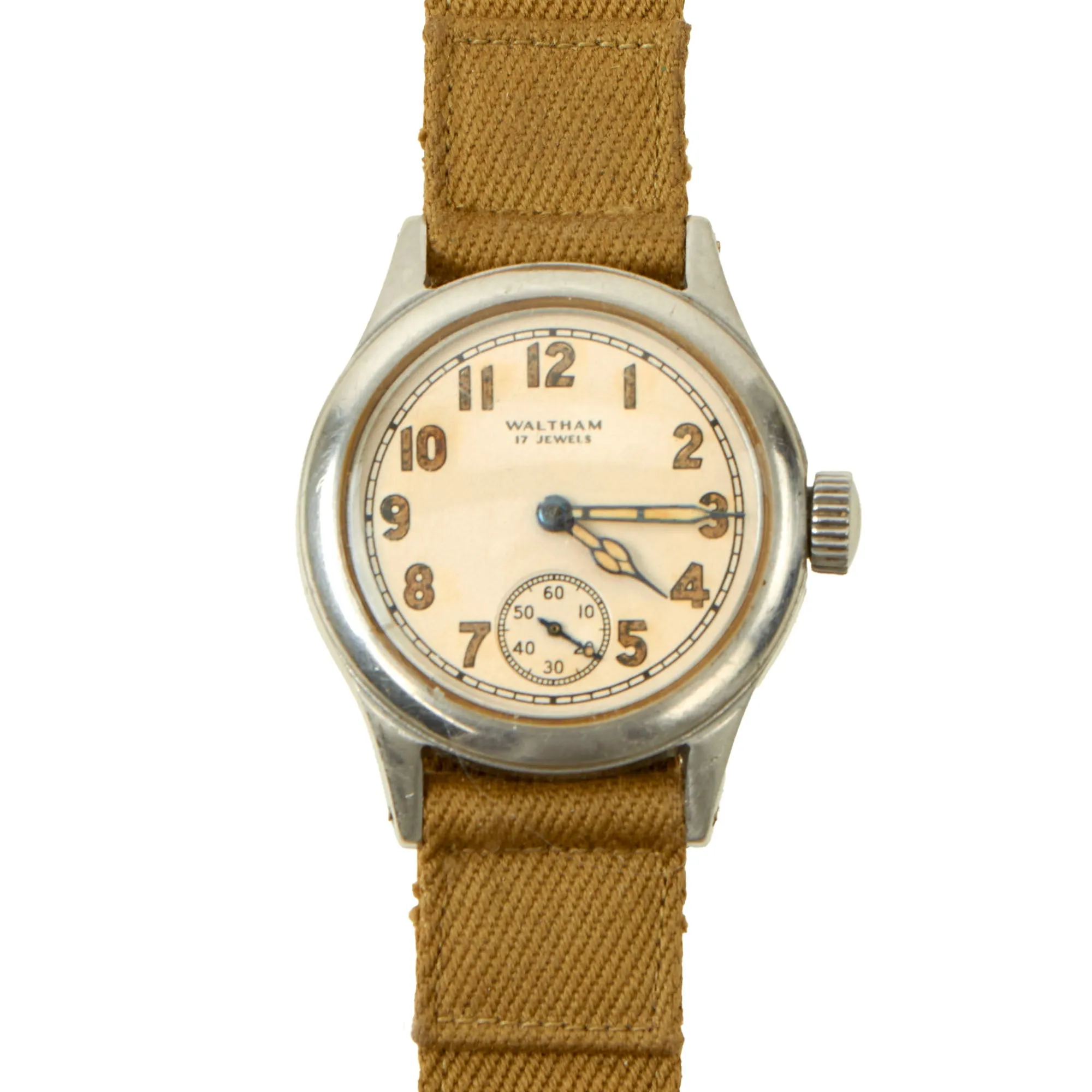 Original U.S. WWII New Old Stock Army Ordnance Department OF (Waterproof Case) Officer’s 17-Jewel Wrist Watch by Waltham - Dated 1944