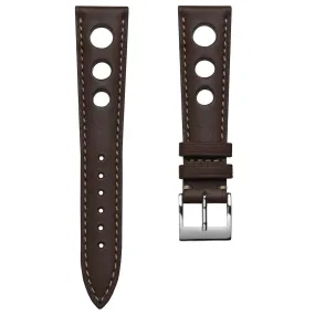 Ostend Racing Handmade Tannerie Degermann Leather Watch Strap - Baranil Chestnut