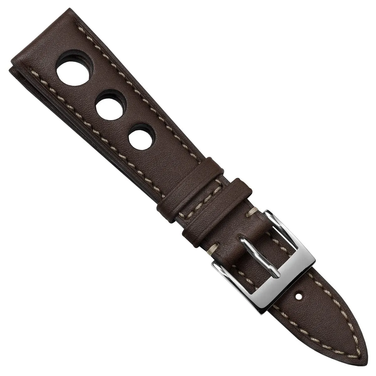 Ostend Racing Handmade Tannerie Degermann Leather Watch Strap - Baranil Chestnut