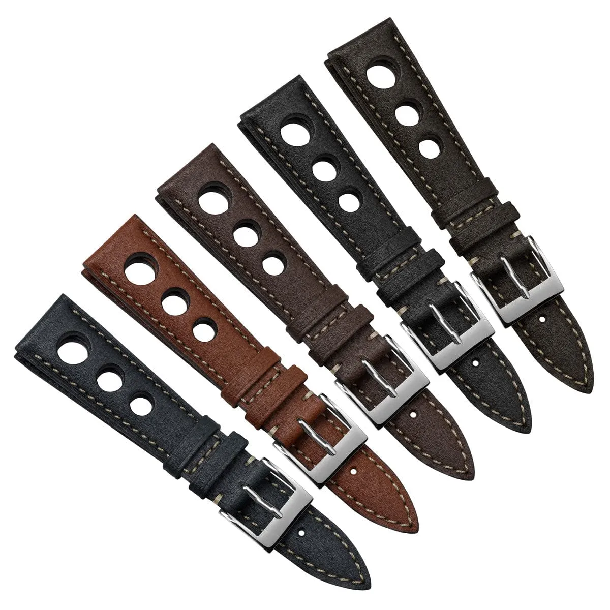 Ostend Racing Handmade Tannerie Degermann Leather Watch Strap - Baranil Chestnut