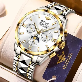 OUPINKE Watch for Men Automatic Mechanical Watch Waterproof Sapphire Mirror Man Business Wristwatch Top Brand Luxury Moonswatch