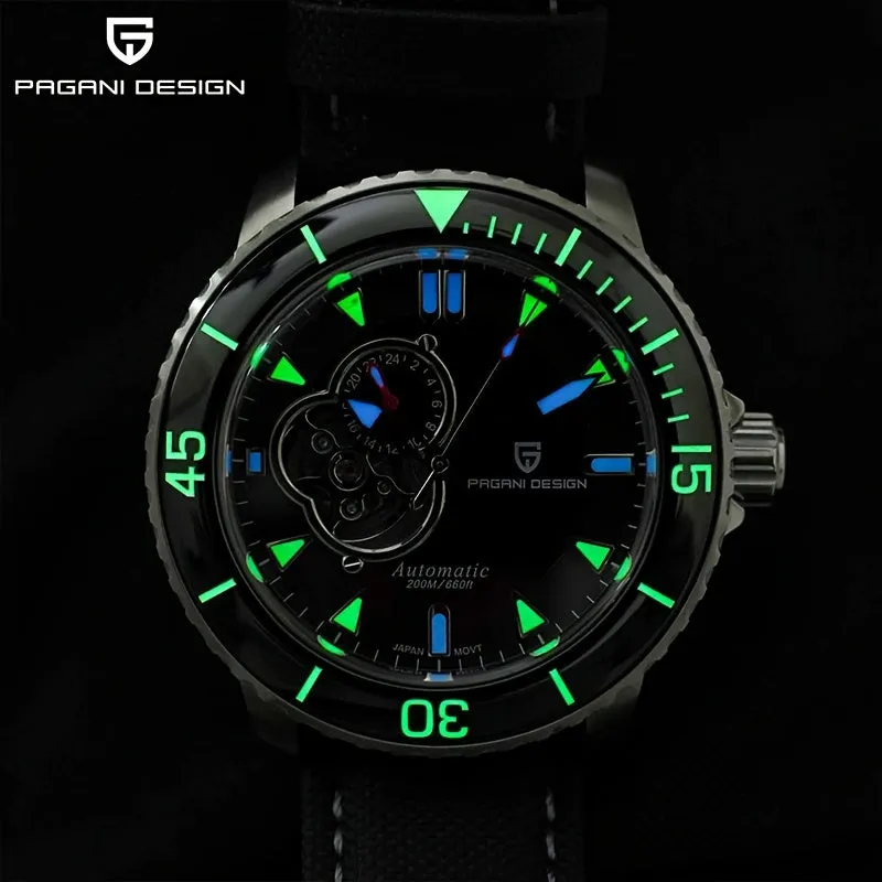 PAGANI DESIGN Men's Watch Fully Automatic Mechanical Watch Stainless Steel Fashion Luminous Men's Watch - NH39A Caliber