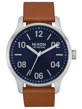 Patrol Leather Navy/Saddle Watch