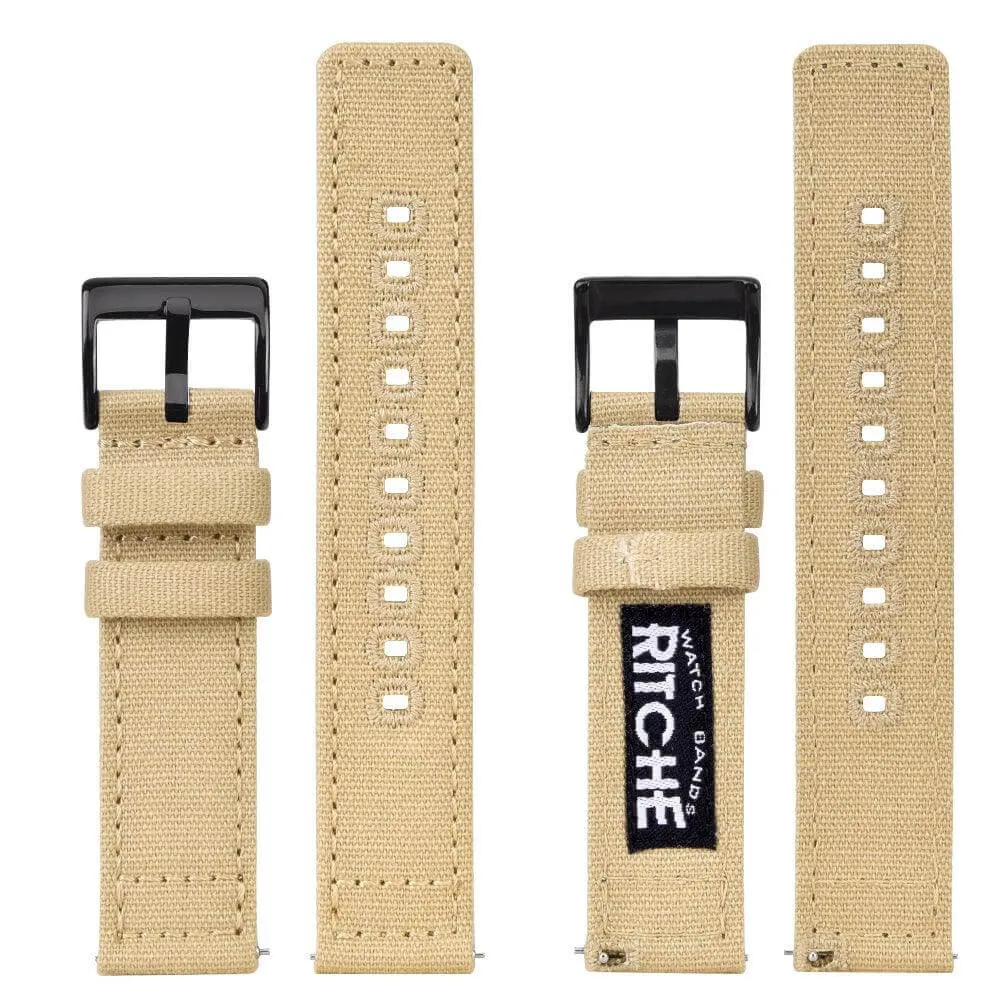 Ritche Khaki Canvas Quick Release Black Buckle