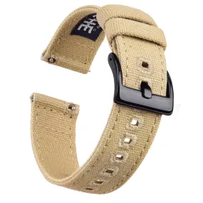 Ritche Khaki Canvas Quick Release Black Buckle