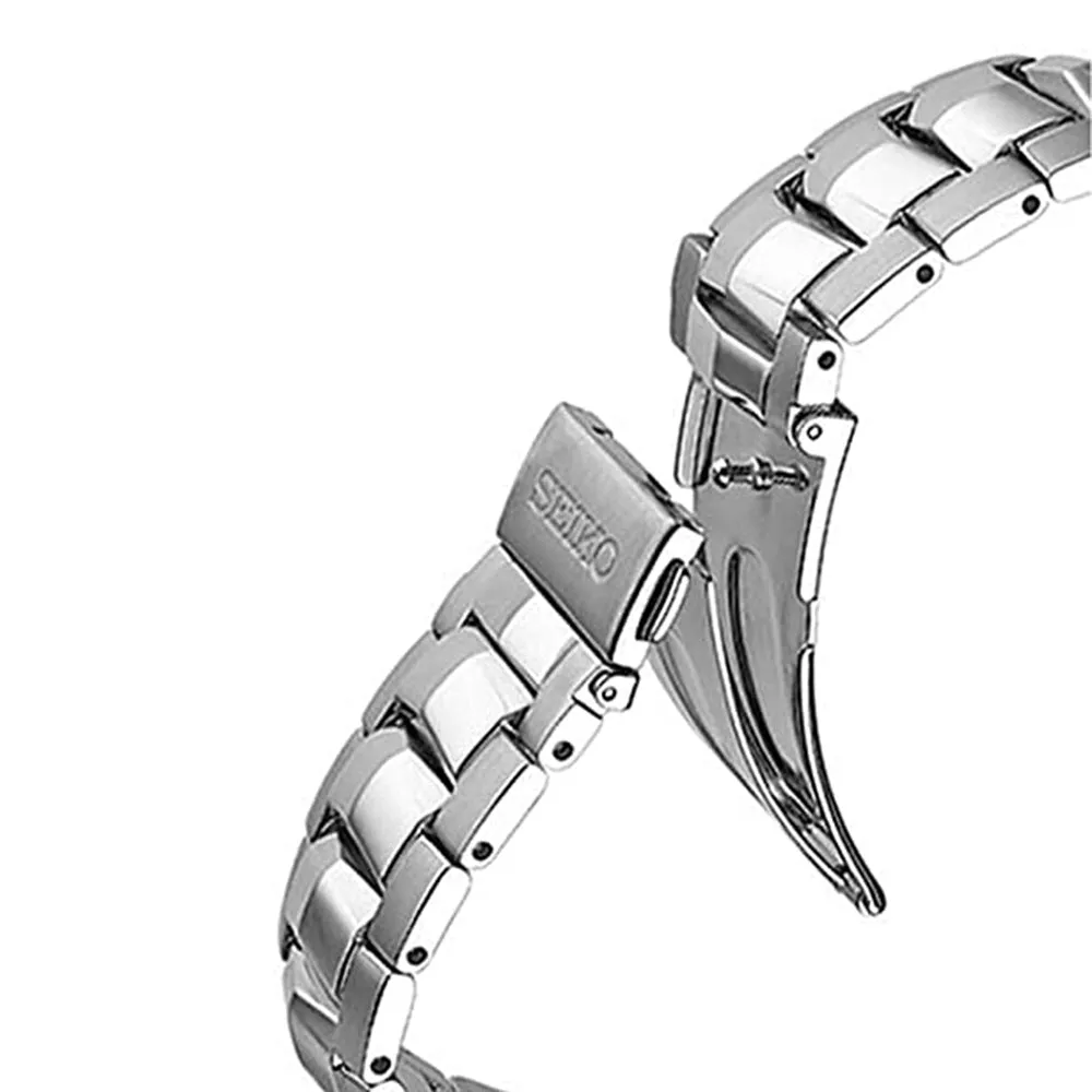 Seiko Mens Green Dial Silver Band Stainless Steel Japanese Quartz Watch - SSG022