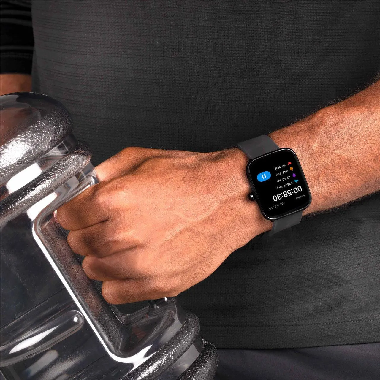 Sekonda Motion Smart Watch | Black Case & Silicone Strap | 30009