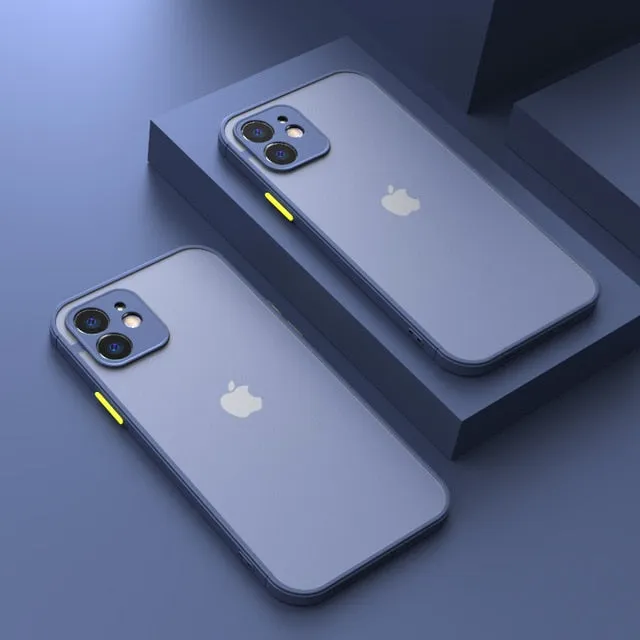 Shockproof Matte Silicone Bumper Phone Case For iPhone