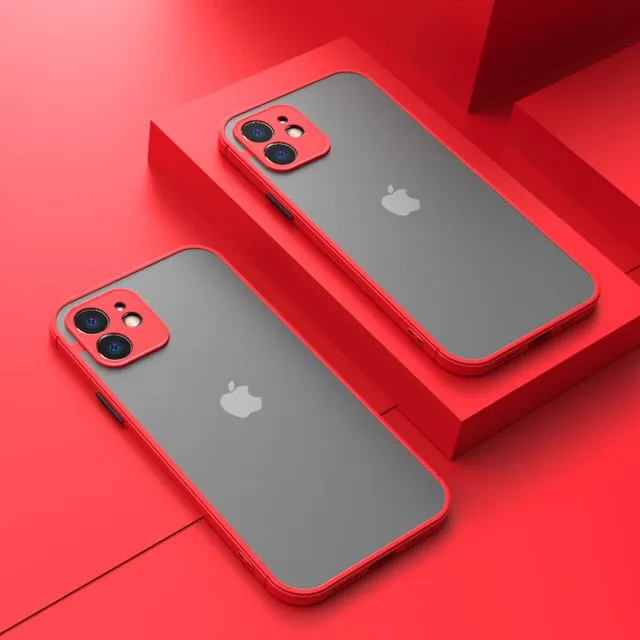 Shockproof Matte Silicone Bumper Phone Case For iPhone