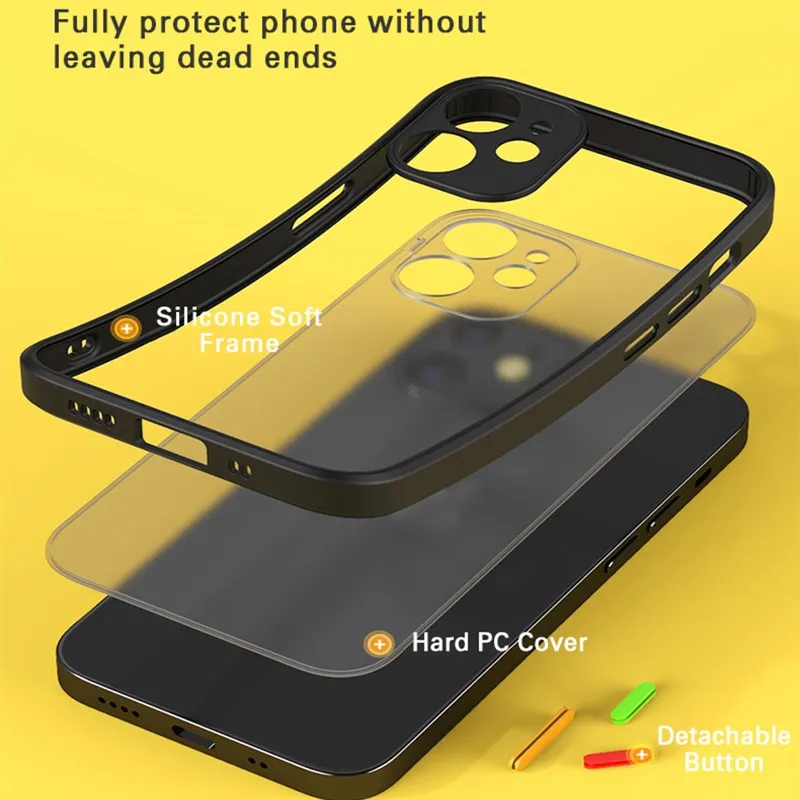 Shockproof Matte Silicone Bumper Phone Case For iPhone