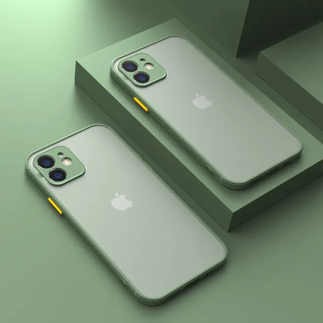 Shockproof Matte Silicone Bumper Phone Case For iPhone
