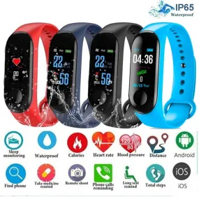 Smart Sports watch blood pressure heart rate monitor message reminder Bluetooth waterproof